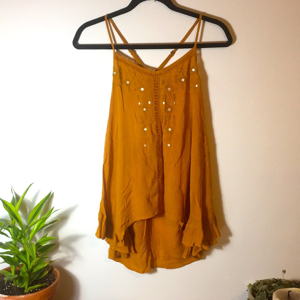 Golden Yellow Mirrored Top